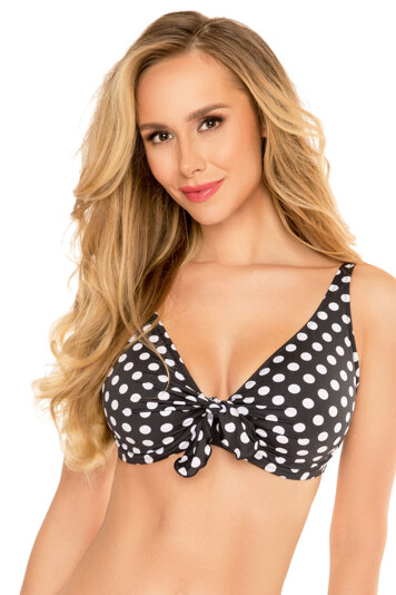 Vivisence Bikini BH Dame Bademode Soft Cups gestreift regulierbar EU 3203, Gepunktet