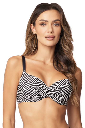 Vivisence Bikini Push-up BH Dame Bademode geblümt regulierbar klassisch EU 3222, Schwarz