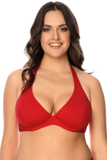 Vivisence Dame Bikini BH Oberteil Soft Musterlos Bademode Strandmode 3215, Rot