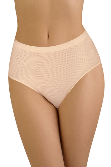 Vivisence Dame Slip 3-er Pack Unterhose Glatt Voll Nahtlos Hoher Bund 4013, Beige