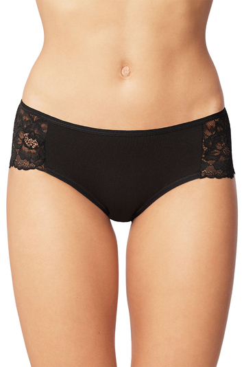 Vivisence Dame Slip Unterhose Spitze Bund Gummispitze Unterwäsche klassich 4009, Schwarz