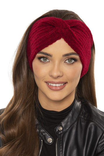 Vivisence Dame Stirnband Kopfbedeckung Herbst Winter gestreift 7038 , Weinrot