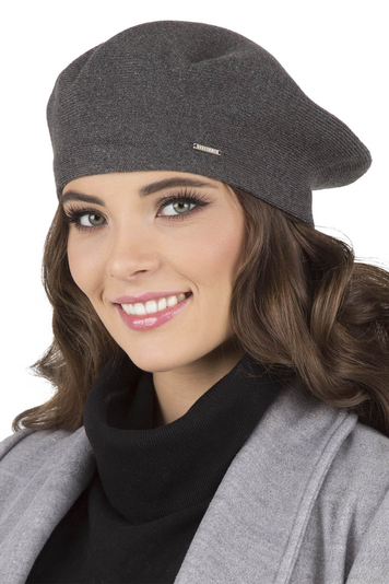 Vivisence Damen Baskenmütze Eleganter Wintermütze Warm und Gemütlich Kopfbedeckung an Winter Und Herbst Warm Dick Strickmütze, Klassisch Mütze für Frauen Modell 7005, Dunkelgrau