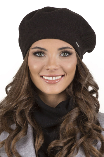 Vivisence Damen Baskenmütze Eleganter Wintermütze Warm und Gemütlich Kopfbedeckung an Winter Und Herbst Warm Dick Strickmütze, Klassisch Mütze für Frauen Modell 7005, Schwarz