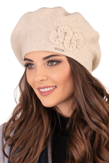 Vivisence Damen Baskenmütze Warm Und Gemütlich Wintermütze an Winter und Herbst Warme Dick Strickmütze, Kopfbedeckung Eleganter Klassisch Mütze für Frauen Modell 7006, Beige