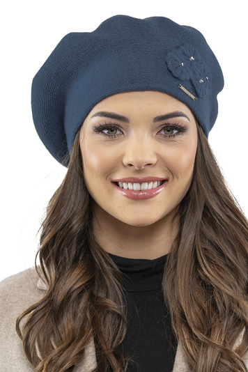 Vivisence Damen Baskenmütze Warm Und Gemütlich Wintermütze an Winter und Herbst Warme Dick Strickmütze, Kopfbedeckung Eleganter Klassisch Mütze für Frauen Modell 7006, Blau