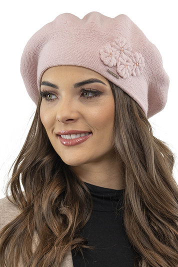 Vivisence Damen Baskenmütze Warm Und Gemütlich Wintermütze an Winter und Herbst Warme Dick Strickmütze, Kopfbedeckung Eleganter Klassisch Mütze für Frauen Modell 7006, Rosa