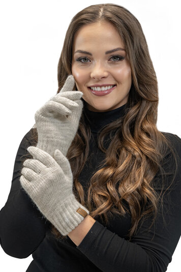 Vivisence Damen Handschuhe Winter  Warm Winterhandschuhe Accecoires 7014R, Beige-Melange