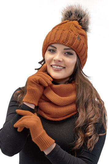Vivisence Damen Handschuhe Winter  Warm Winterhandschuhe Accecoires 7014R, Orange