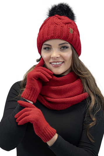 Vivisence Damen Handschuhe Winter  Warm Winterhandschuhe Accecoires 7014R, Rot