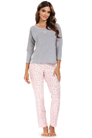 Vivisence Damen Pyjama Schlafanzug 3/4 Ärmel Nachtwäsche  2teilig Set Bequem 2032, Pink