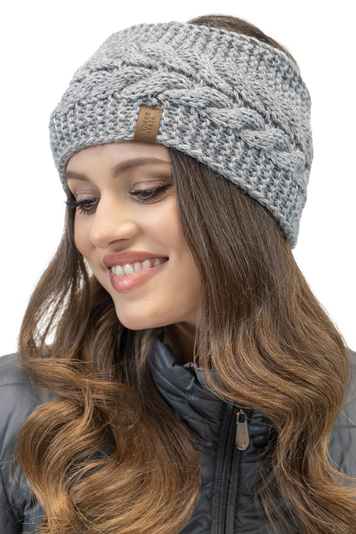 Vivisence Damen Stirnband Winter aus Dickem Garn Mit Perfekter Anpassung für Optimalen Tragekomfort Ideal für Kühle Herbsttage und Stilvolles Design Mit Weichem Fleece-Innenfutter Modell 7094, Hellgrau