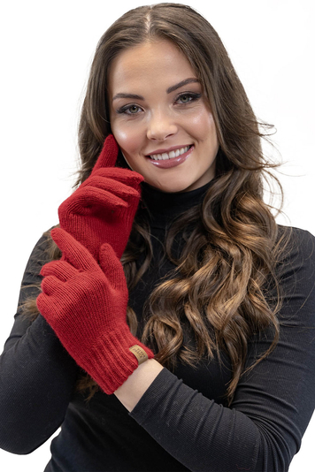 Vivisence Damen Winter Handschuhe Mit Gemütlich Stilvolle Breitem Klassische Strickbündchen Aus Weichem Und Warme Garn Ideal Für Kaltes Wetter Perfekte Eleganz Und Komfort Modell 7014, Rot