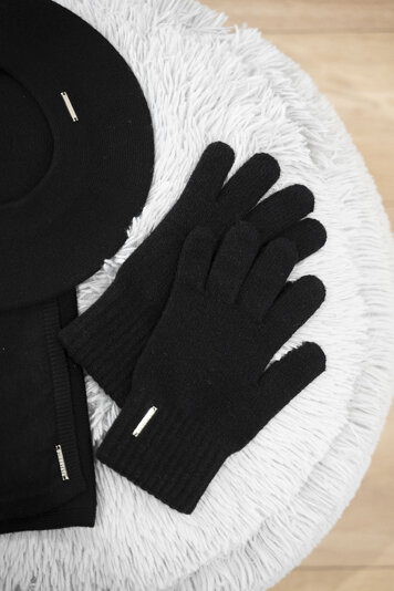 Vivisence Damen Winter Handschuhe Mit Gemütlich Stilvolle Breitem Strickbündchen Hergestellt Aus Warmem Garn Mit Wollzusatz Perfekt Für Kalte Wintertage Herbst Modell 7202, Schwarz