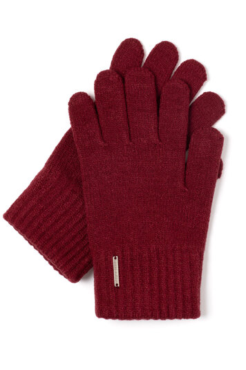 Vivisence Damen Winter Handschuhe Mit Gemütlich Stilvolle Breitem Strickbündchen Hergestellt Aus Warmem Garn Mit Wollzusatz Perfekt Für Kalte Wintertage Herbst Modell 7202, Weinrot