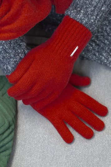 Vivisence Damen Winter Handschuhe Mit Klassische Breitem Strickbündchen Gemütlich Stilvolle Hergestellt Aus Warmes Und Weiches Wollgarn Perfekt Für Kalte Wintertage Herbst Modell 7201, Rot