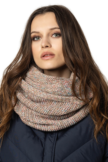 Vivisence Damen Winter Loop Schal Aus Modischer Gemütlich Wärmendem Garn Mit Doppelt Um Den Hals Tragbar Kalte Wintertage Frauen Elegante Und Sportliche Outfits Winter Herbst 7103, Braune Melange