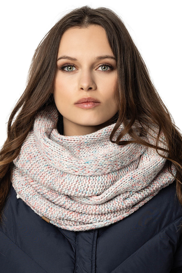 Vivisence Damen Winter Loop Schal Aus Modischer Gemütlich Wärmendem Garn Mit Doppelt Um Den Hals Tragbar Kalte Wintertage Frauen Elegante Und Sportliche Outfits Winter Herbst 7103, Weiße Melange