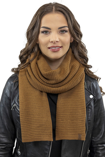 Vivisence Damen Winter Schal Aus Modischer Gemütlich Wärmendem Garn Kalte Wintertage Frauen Elegante Trendiger Und Sportliche Outfits Winter Herbst Modell 7041S, Braun