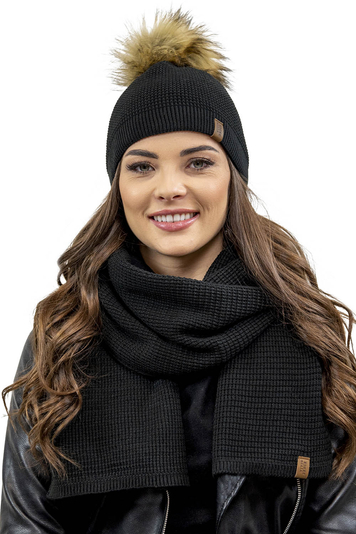 Vivisence Damen Winter Schal Aus Modischer Gemütlich Wärmendem Garn Kalte Wintertage Frauen Elegante Trendiger Und Sportliche Outfits Winter Herbst Modell 7041S, Schwarz