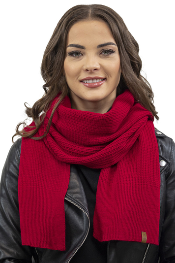 Vivisence Damen Winter Schal Aus Modischer Gemütlich Wärmendem Garn Kalte Wintertage Frauen Elegante Trendiger Und Sportliche Outfits Winter Herbst Modell 7042S, Rot