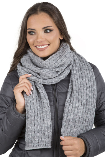 Vivisence Damen Winter Schal Aus Modischer Gemütlich Wärmendem Garn Mit Dekorativer Bindung Für Kalte Wintertage Frauen Elegante Und Sportliche Outfits Winter Herbst Modell 7015s, Hellgrau