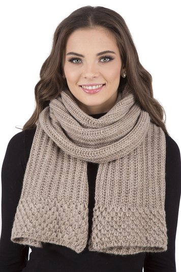 Vivisence Damen Winter Schal Aus Modischer Gemütlich Wärmendem Garn Mit Dekorativer Bindung Für Kalte Wintertage Frauen Elegante Und Sportliche Outfits Winter Herbst Modell 7016s, Beige