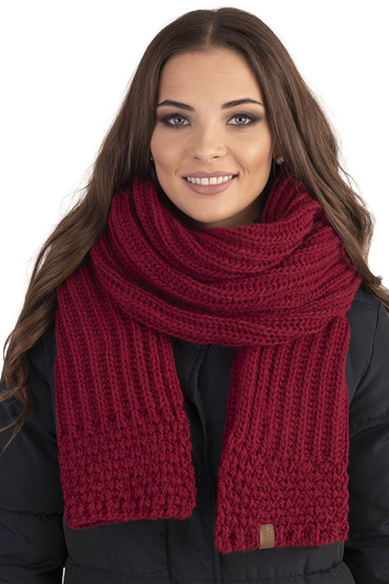 Vivisence Damen Winter Schal Aus Modischer Gemütlich Wärmendem Garn Mit Dekorativer Bindung Für Kalte Wintertage Frauen Elegante Und Sportliche Outfits Winter Herbst Modell 7016s, Weinrot