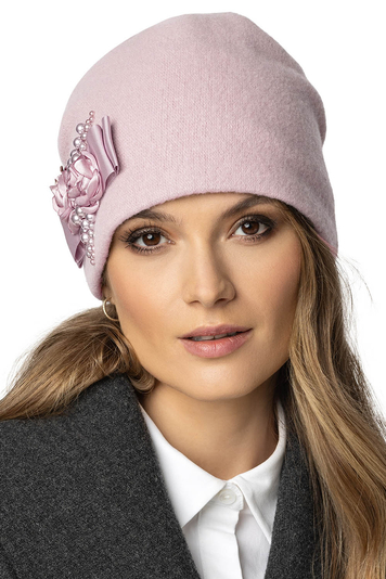 Vivisence Damen Wintermütze aus Wolle Warm und Gemütlich Elegante Herbst Beanie Mütze mit Gummiband für Perfekten Sitz Ideal Für Kalte Wintertage Modell 7080, Puder Rosa