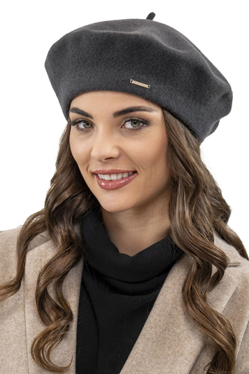 Vivisence Elegante Damen Winter Baskenmütze Für Frauen Aus Wolle Warm und Gemütlich Klassischer Schnitt Perfekt Für Kalte Wintertage Verursacht, Dunkelgrau