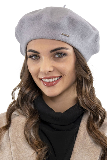 Vivisence Elegante Damen Winter Baskenmütze Für Frauen Aus Wolle Warm und Gemütlich Klassischer Schnitt Perfekt Für Kalte Wintertage Verursacht, Grau