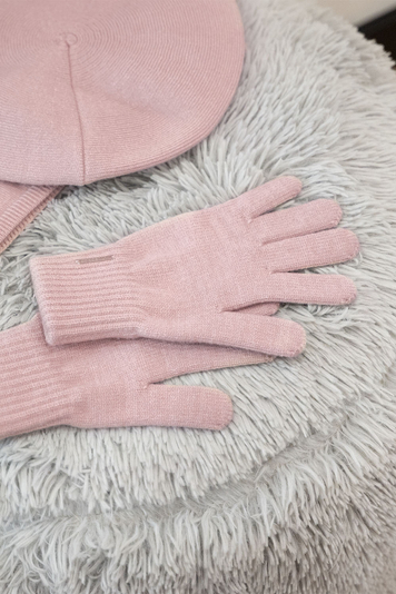 Vivisence Stilvolle Winter Damen Handschuhe Mit Breitem Strickbündchen Hergestellt Aus Warmem Garn Mit Wollzusatz Perfekt Für Kalte Wintertage, Puderrosa