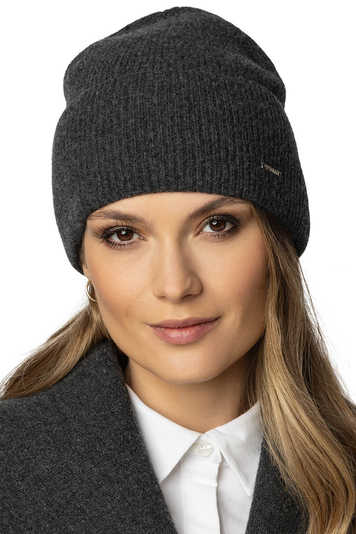 Vivisence Winter Mütze für Damen Beanie Strickmütze Mit Umschlag-Saum Ohne Innenfutter Extrem Weich Herbst Gemütlich Ideal Für Kalte Wintertage Und Outdoor-Aktivitäten Modell 7096, Schwarzgrau