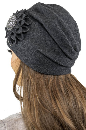 Vivisence Wintermütze für Damen Herbst Warme Beanie Mütze für Frauen Elegante Ideal Perfekter Passform für Kalte Tage Modell 7052, Dunkelgrau