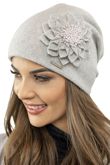 Vivisence Wintermütze für Damen Herbst Warme Beanie Mütze für Frauen Elegante Ideal Perfekter Passform für Kalte Tage Modell 7052, Hellgrau