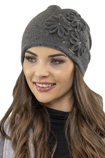 Vivisence Wintermütze für Damen Herbst Warme Beanie Mütze für Frauen Elegante Ideal Perfekter Passform für Kalte Tage Modell 7053, Dunkelgrau