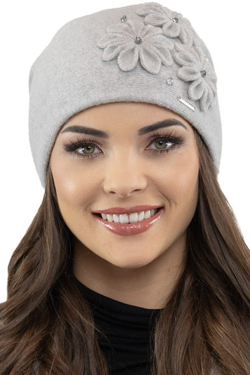 Vivisence Wintermütze für Damen Herbst Warme Beanie Mütze für Frauen Elegante Ideal Perfekter Passform für Kalte Tage Modell 7053, Hellgrau