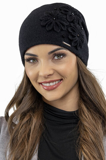 Vivisence Wintermütze für Damen Herbst Warme Beanie Mütze für Frauen Elegante Ideal Perfekter Passform für Kalte Tage Modell 7053, Schwarz