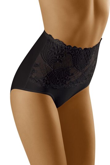 Wolbar Damen Sexy Shapewear-Slips Spitze Miederslip Hohe Taille Figurformende WB207, Schwarz