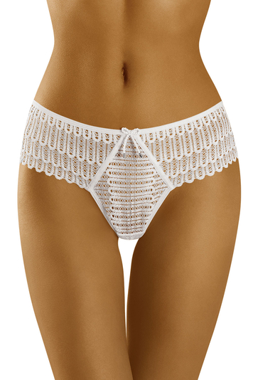 Wolbar Damen Slip Brazilian Spitze Unterhose Unterwäsche WB421, Weiß