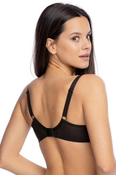 Gaia Dame Halbversteifter BH Geblümt Spitze Klassisch Elegant Schalen Träger 1134 Keto, Schwarz