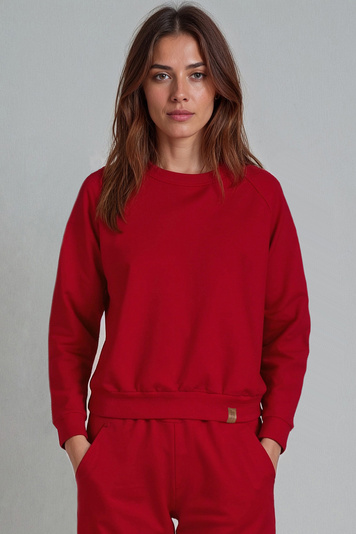 Vivisence Sweatshirt Damen Mit Rundhalsausschnitt Aus Baumwolle Langer Ärmel Bequemer Schnitt 9004, 