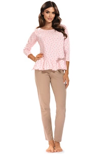 Vivisence Damen Pyjama Schlafanzug Kurzarm Nachtwäsche 2teilig Set Bequem 2033,