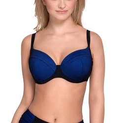 Vivisence 3207 Bikini BH Dame Bademode gepolstert musterlos regulierbar Setteil EU, dunkelblau-schwarz