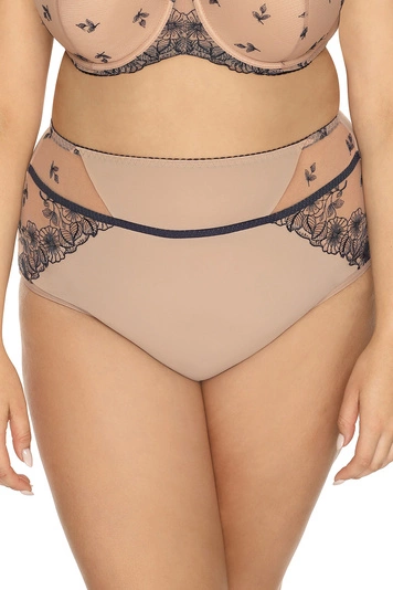 Gaia Dame Slip Unterhose Unterwäsche Stickerei Geblümt 1041M Rosalie Maxi , Beige