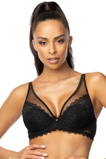 Mat Dame Push-Up Spitze Dessous Einlagen Schleife Träger Dekolette  BH 0198/11 Estelle, 