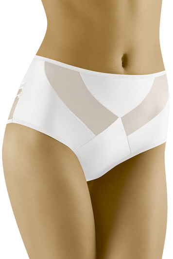 Wolbar Dame Slip Mit Hohem Bund Klassisch Elegant Spitze Netz Mesh Höschen Unterhose WB479, 
