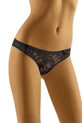 Wolbar Dame Slip 3er Pack Spitze Schleife Bund Unterhose Komfortabel Unterwäsche WB166, schwarz-schwarz-weiß