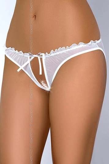 Axami V-6468 Neige Strings für Damen offener Schritt Schleifchen Rüschen Setteil