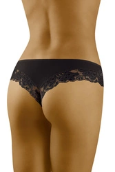 Wolbar Damen Sexy Tanga-Strings Spitze Miederslip Slips mit tiefer Hüftlinie WB09, schwarz
